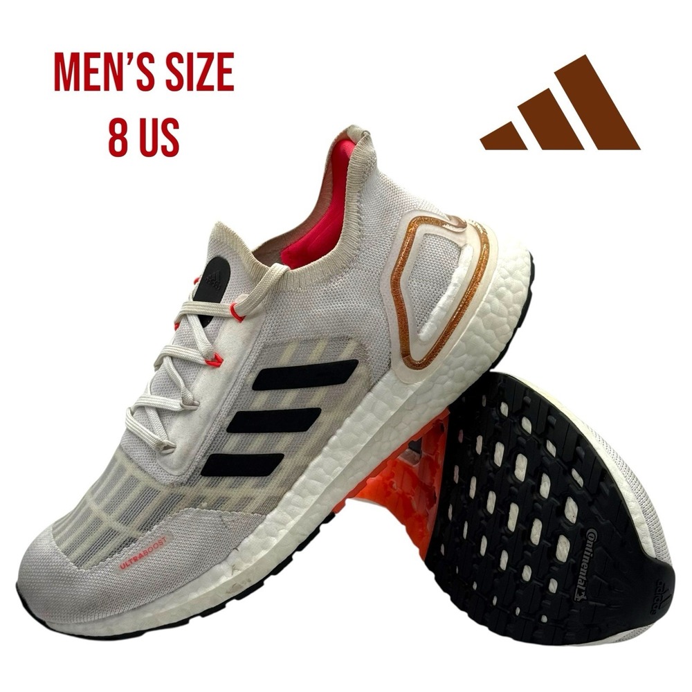 Adidas Ultraboost 20 White Black‎ Gold Men's Size 8 Running Shoes FW9771 Boost